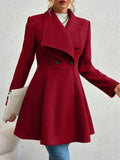 Regal Elegance Collared Button-Up Coat