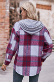 Mandy Plaid Dropped Shoulder Hooded Jacket