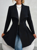 Regal Elegance Collared Button-Up Coat