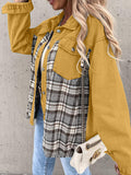 Plaid Button Up Dropped Shoulder Jacket