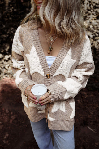 Celestial Elegance Button-Up Cardigan