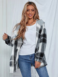 Plaid Hooded Jacket with Pockets