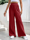 High Waist Wide Leg Pants with Pockets