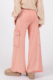 SAGE + FIG Knit Terry Mineral Wash Wide Leg Pants