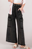 SAGE + FIG Knit Terry Mineral Wash Wide Leg Pants