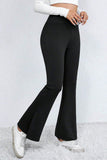 Slit High Waist Bootcut Pants