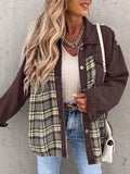 Plaid Button Up Dropped Shoulder Jacket