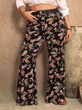 Plus Size Wide Leg Printed Pants