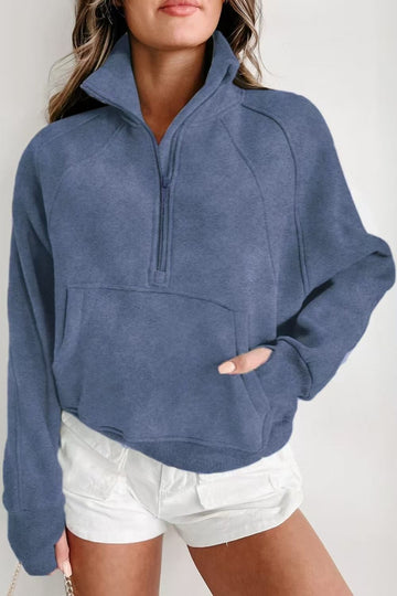 Chic Luxe Half-Zip Pullover - Stylish Womens Top