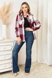 Ivy Lane Plaid Button Up Flannel Shirt Jacket