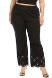 Plus Size Openwork Detail Pants