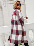 Ivy Lane Plaid Longline Shirt Jacket