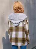 Ivy Lane Plaid Dropped Shoulder Hooded Jacket