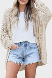 Openwork Open Front Long Sleeve Cardigan